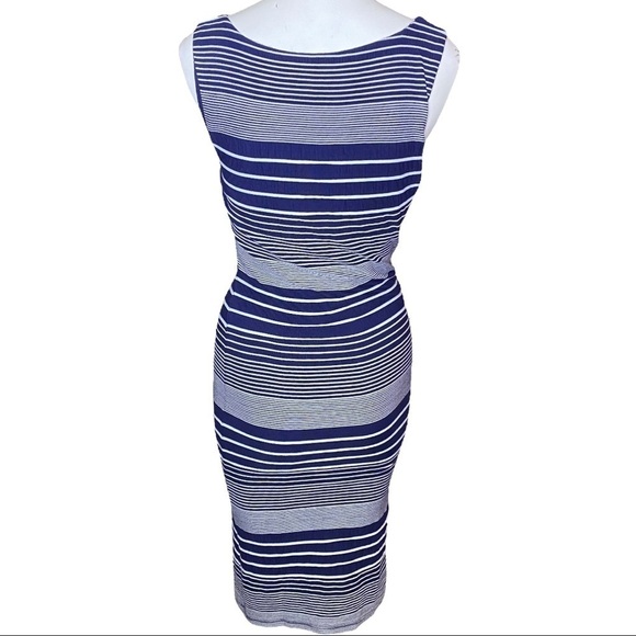 Anthropologie Maeve Dress Edisto Column Blue Stripe Sleeveless Midi Sz S - Picture 4 of 9